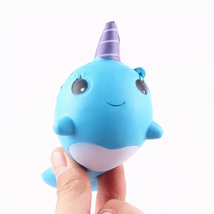 Whale Pattern Squishy Toy Hand Fidget Squishy Squeeze Toy Pressure Reduced Toy - Blue-2