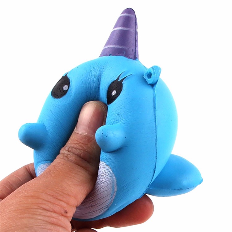 Whale Pattern Squishy Toy Hand Fidget Squishy Squeeze Toy Pressure Reduced Toy - Blue-3