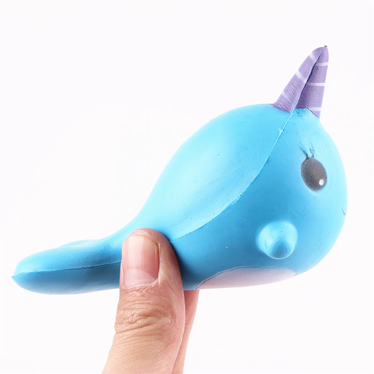 Whale Pattern Squishy Toy Hand Fidget Squishy Squeeze Toy Pressure Reduced Toy - Blue-4