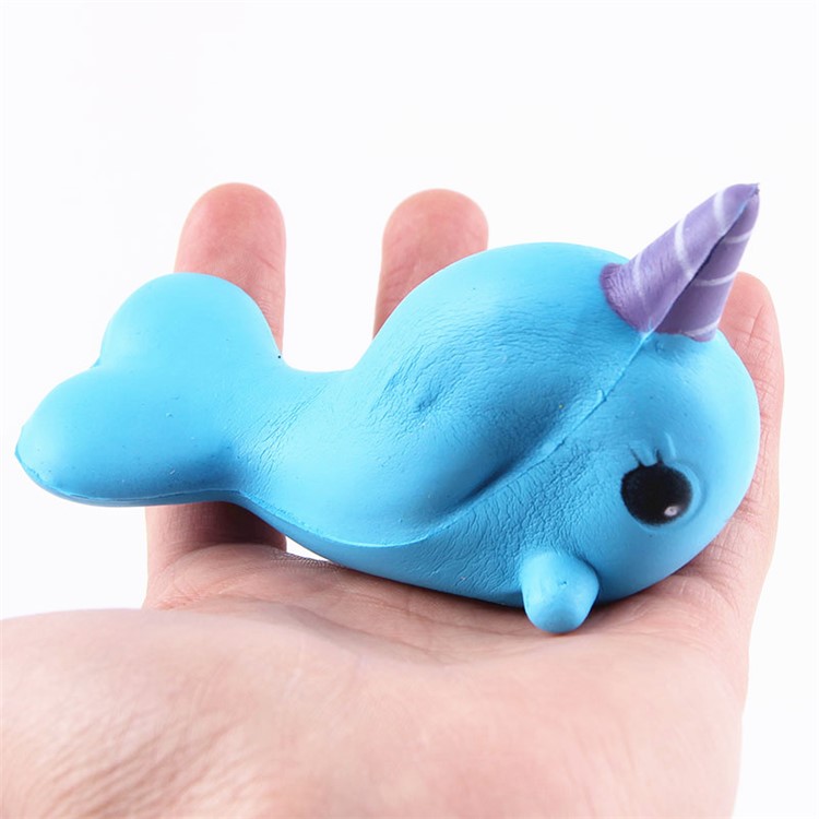 Whale Pattern Squishy Toy Hand Fidget Squishy Squeeze Toy Pressure Reduced Toy - Blue-5