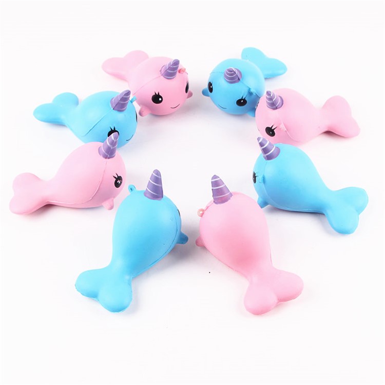 Whale Pattern Squishy Toy Hand Fidget Squishy Squeeze Toy Pressure Reduced Toy - Blue-7