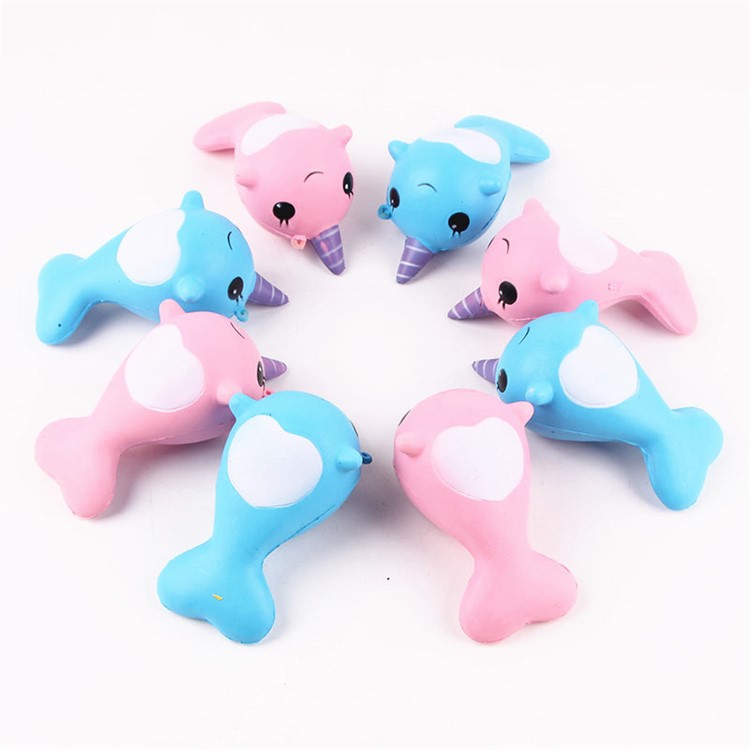 Whale Pattern Squishy Toy Hand Fidget Squishy Squeeze Toy Pressure Reduced Toy - Blue-8
