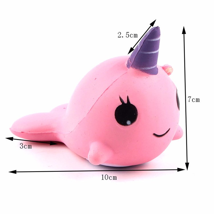 Whale Pattern Squishy Toy Squishy Squeeze Toy Pressure Reduced Toy - Pink-2