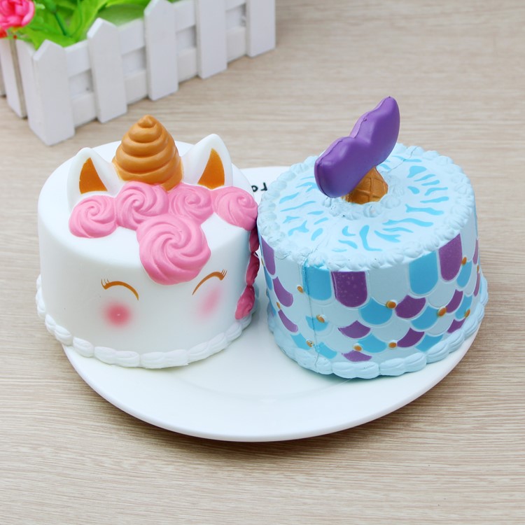 Lovely Cartoon Pattern PU Stress Relief Squeeze Toy Anti-Anxiety Squeeze Toy - Blue Mermaid-4