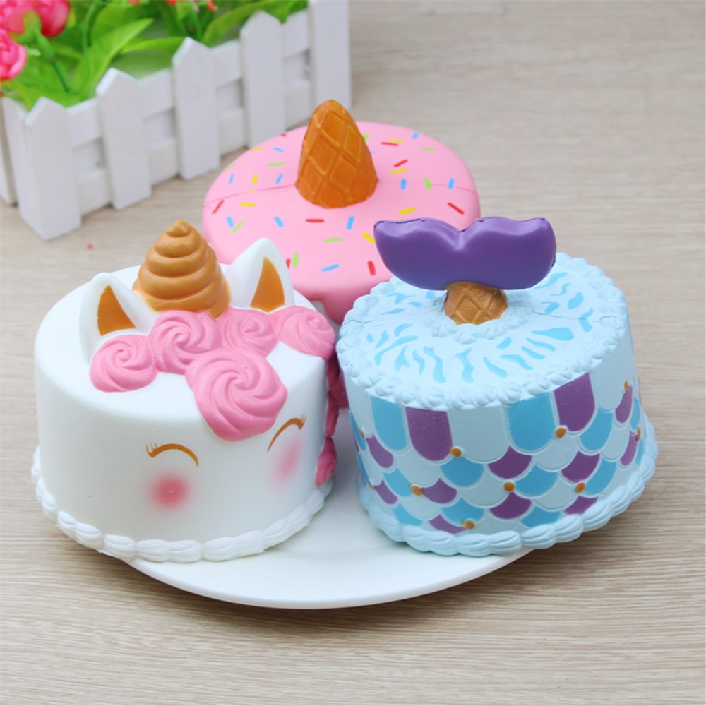 Adorable Cartoon Pattern PU Stress Relief Squeeze Toy Anti-Anxiety Squeeze Toy - White Unicorn-2