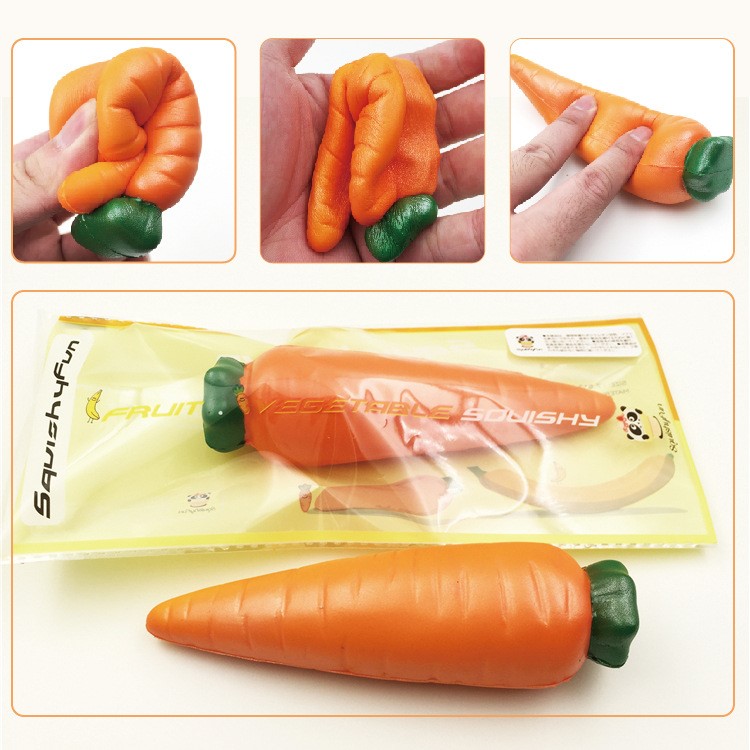 Vivid Carrot Shaped PU Stress Relief Pressure Squishy Toy-1