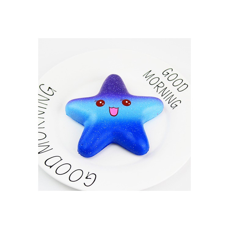 Adorable Blue Star Shaped Squishy Toy Slow Rising Toy Stress Relieve Squeeze Toy-2