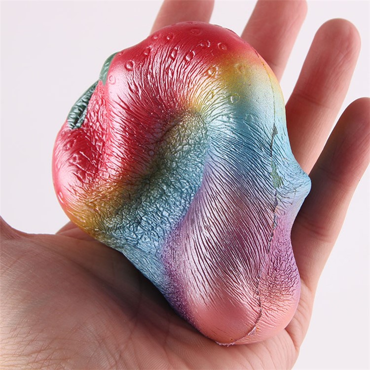 Rainbow Color Slow Rising Strawberry Toy Soft PU Hand Squishy Squeeze Toy-4