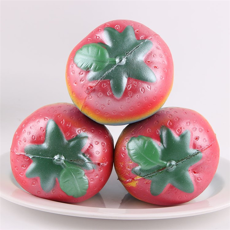 Rainbow Color Slow Rising Strawberry Toy Soft PU Hand Squishy Squeeze Toy-6