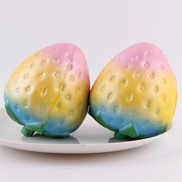 Vivid Scented Strawberry Toy Soft PU Hand Squishy Squeeze Toy - Multi-color-2