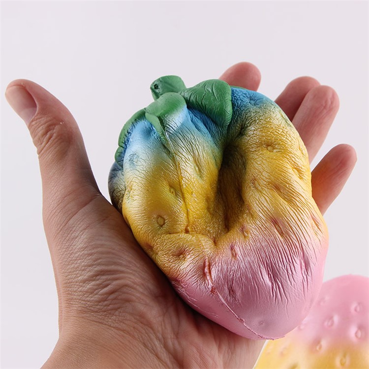 Vivid Scented Strawberry Toy Soft PU Hand Squishy Squeeze Toy - Multi-color-3