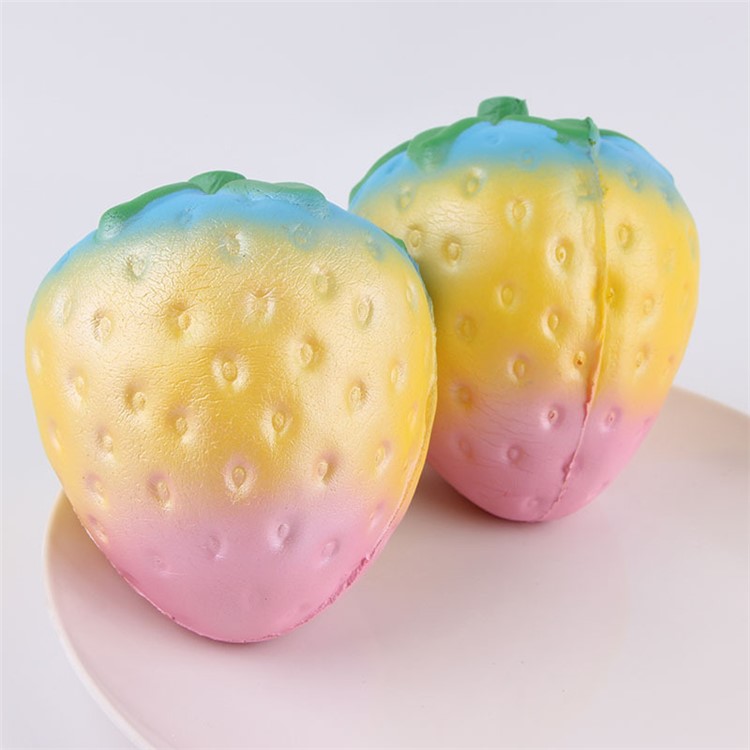 Vivid Scented Strawberry Toy Soft PU Hand Squishy Squeeze Toy - Multi-color-4