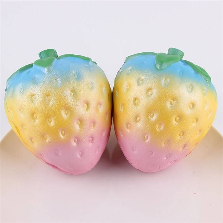 Vivid Scented Strawberry Toy Soft PU Hand Squishy Squeeze Toy - Multi-color-7