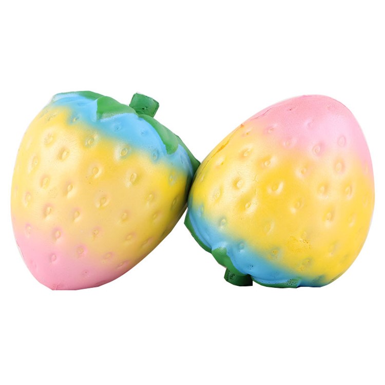 Vivid Scented Strawberry Toy Soft PU Hand Squishy Squeeze Toy - Multi-color-8