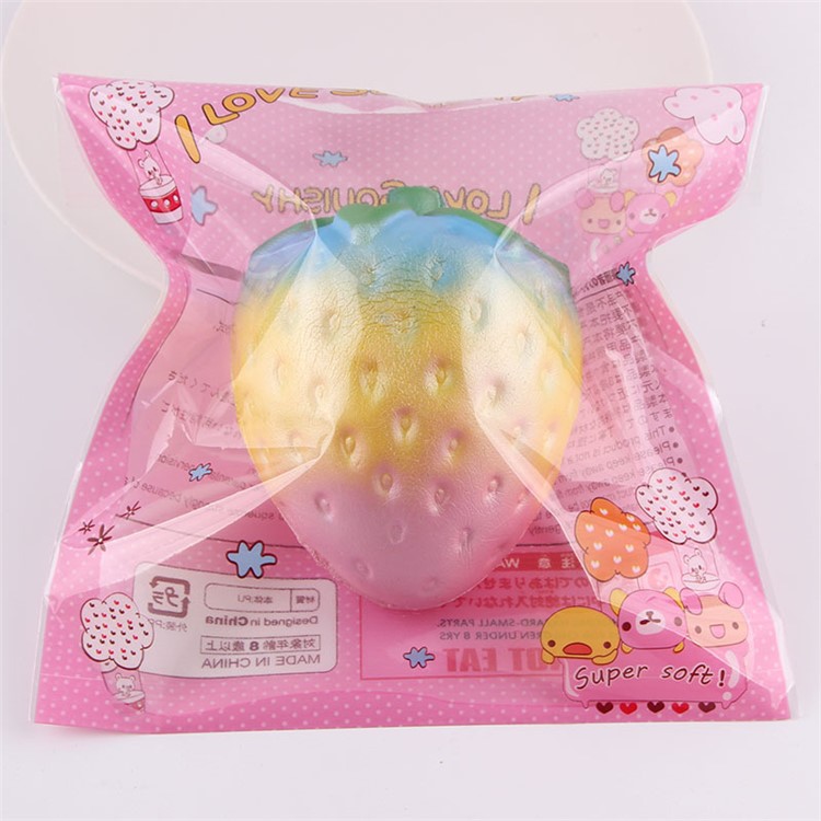 Vivid Scented Strawberry Toy Soft PU Hand Squishy Squeeze Toy - Multi-color-9