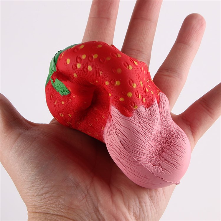 Cute Scented Strawberry Soft PU Hand Stress Relieve Squeeze Toy - Pink-2