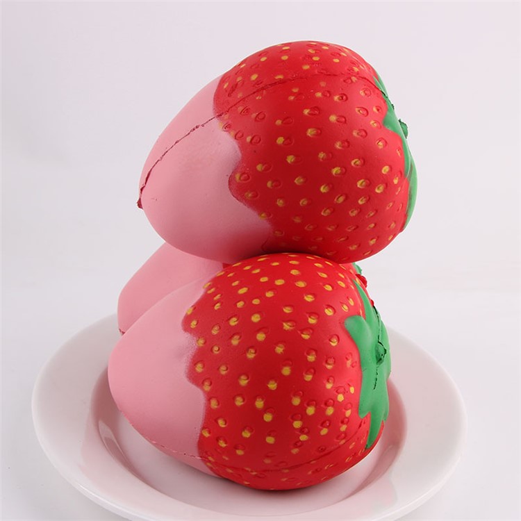 Cute Scented Strawberry Soft PU Hand Stress Relieve Squeeze Toy - Pink-3
