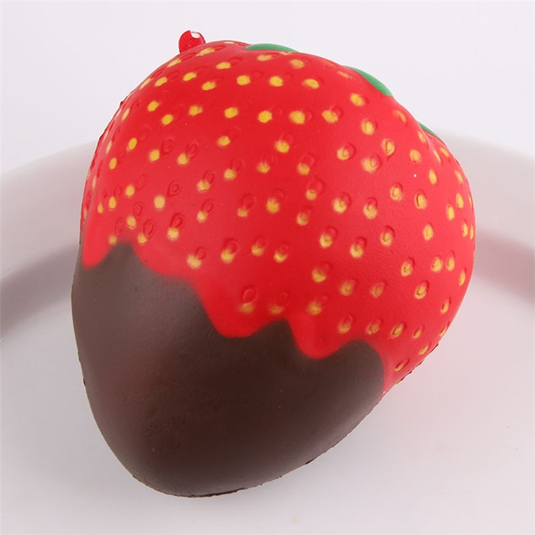 Funny Scented Strawberry Shape Slow Rising Toy PU Hand Squishy Squeeze Toy - Coffee-1