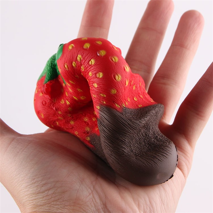 Funny Scented Strawberry Shape Slow Rising Toy PU Hand Squishy Squeeze Toy - Coffee-2