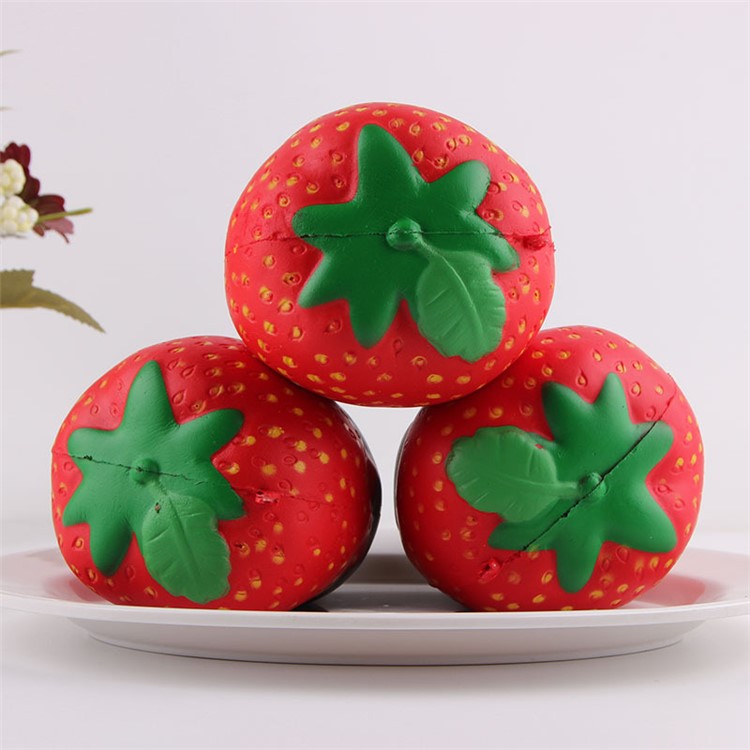 Funny Scented Strawberry Shape Slow Rising Toy PU Hand Squishy Squeeze Toy - Coffee-4