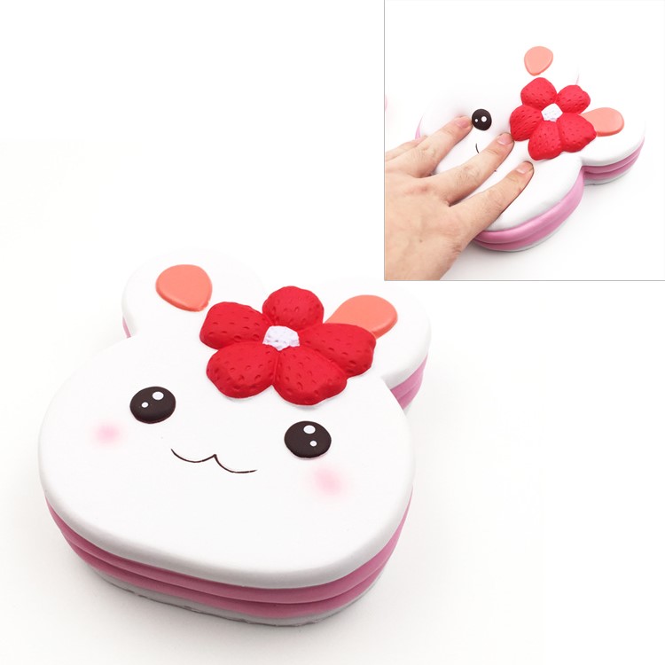 Scented Rabbit Cake Soft PU Slow Rising Toy Hand Squeeze Gift - White-1