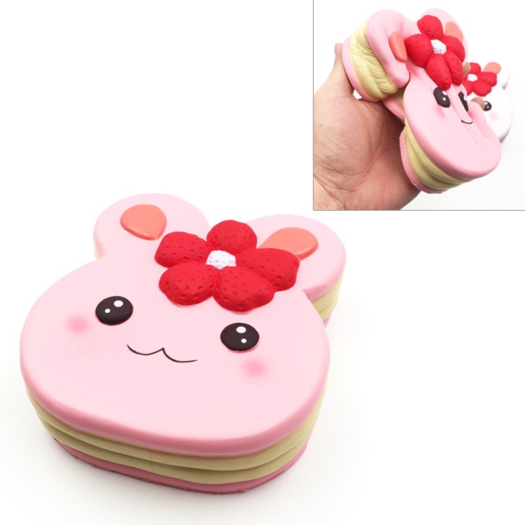 Scented Rabbit Cake Soft PU Slow Rebound Squishy Squeeze Toy - Pink-1