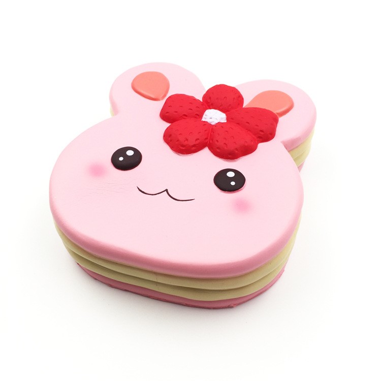 Scented Rabbit Cake Soft PU Slow Rebound Squishy Squeeze Toy - Pink-3