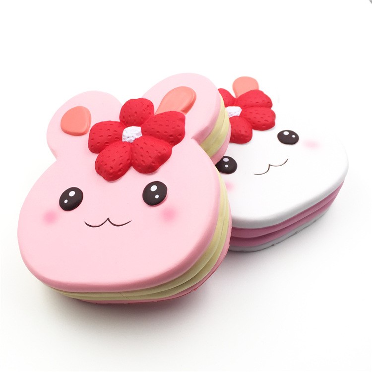 Scented Rabbit Cake Soft PU Slow Rebound Squishy Squeeze Toy - Pink-5
