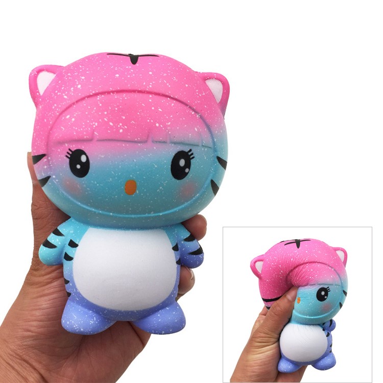 Tiger Pattern Squishy Toy Hand Toy Squeeze Toy for Stress Relief - Blue-1