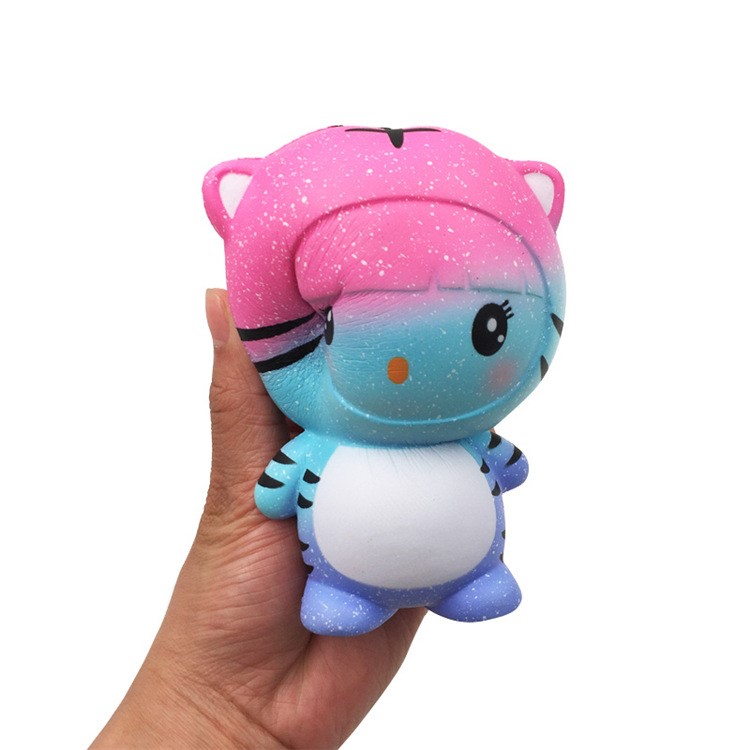 Tiger Pattern Squishy Toy Hand Toy Squeeze Toy for Stress Relief - Blue-3