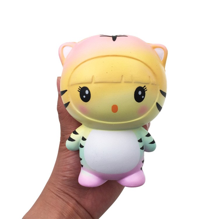 Tiger Pattern Squishy Toy Hand Squeeze Toy for Stress Relief - Yellow-1