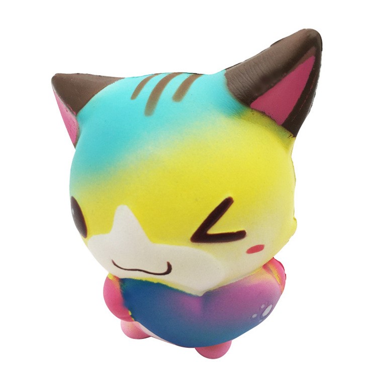 Lovely Cat Holding Heart Soft PU Slow Rising Hand Squishy Toy Gift-5