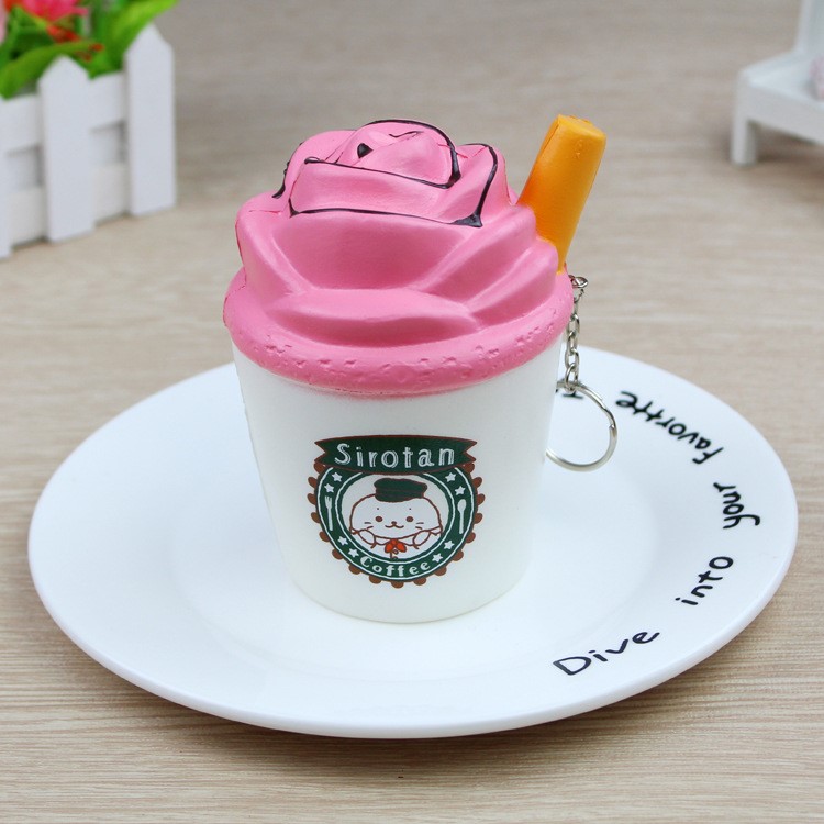 Ice Cream Pattern Squishy Toy Hand Toy Squeeze Toy for Stress Relief - Pink-1
