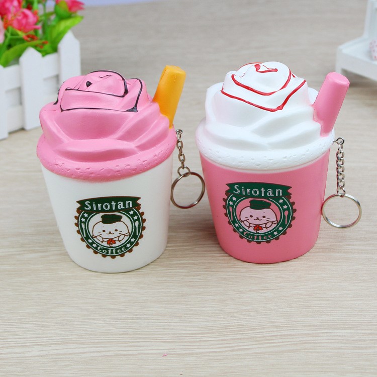 Ice Cream Pattern Squishy Toy Squeeze Toy for Stress Relief and Time Killing - White-3