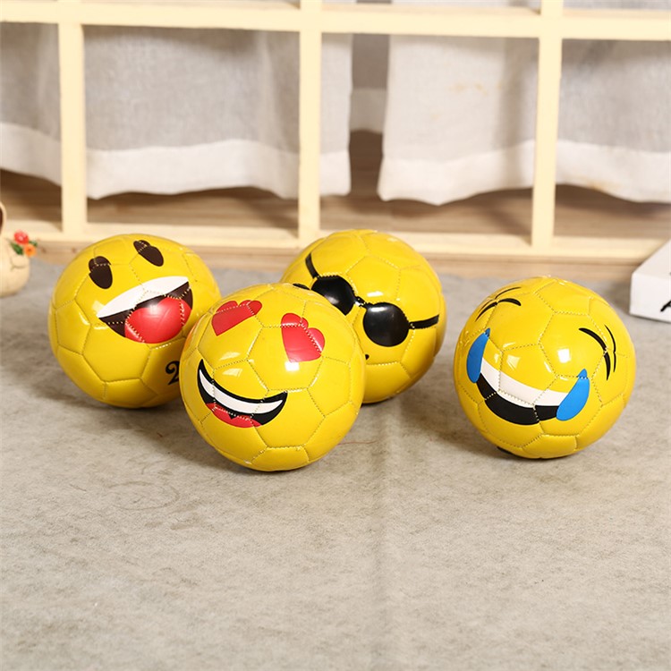 Emoji Pattern Sports Soccer Ball PVC Cover Official Size 2-1