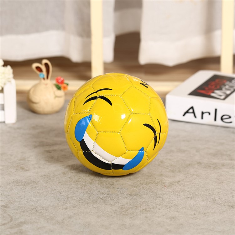 Emoji Pattern Sports Soccer Ball PVC Cover Official Size 2-4