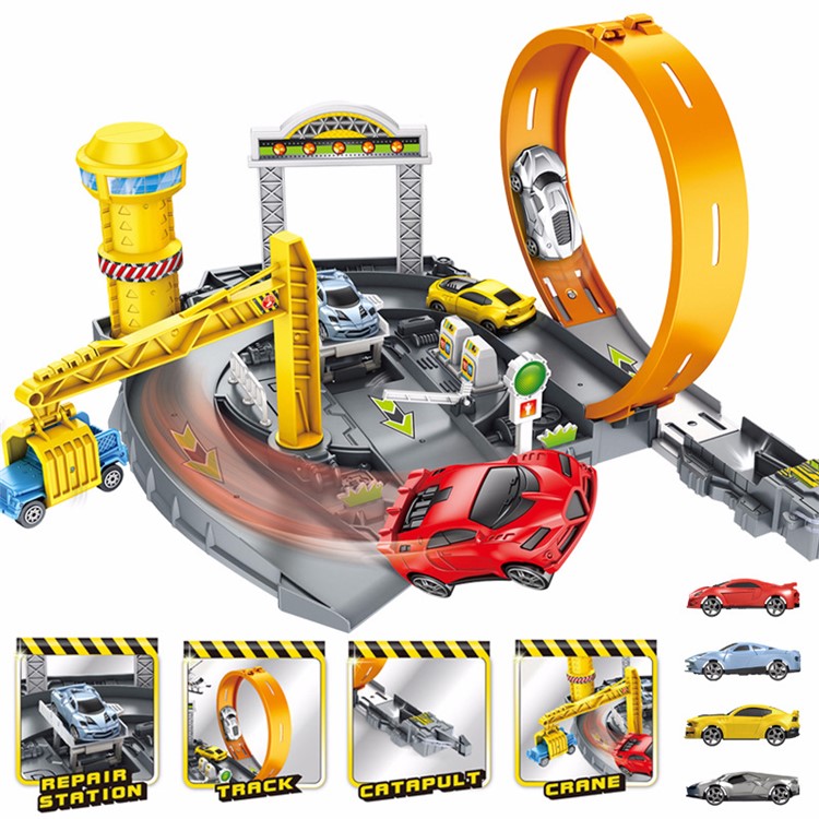 Toy Assembly Car Parking Model - Rotate Tracking Car Park-1