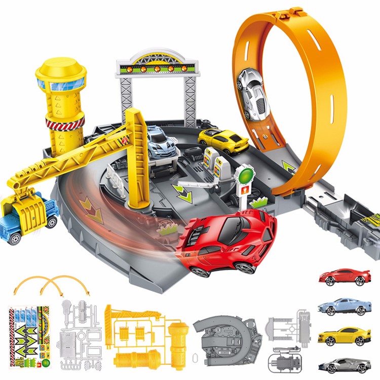Toy Assembly Car Parking Model - Rotate Tracking Car Park-5
