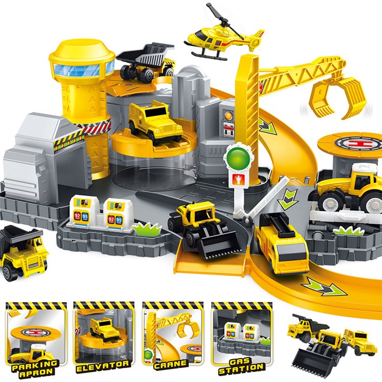 Toy Assembly Car Parking Model - Construction Site Parking Lot-3