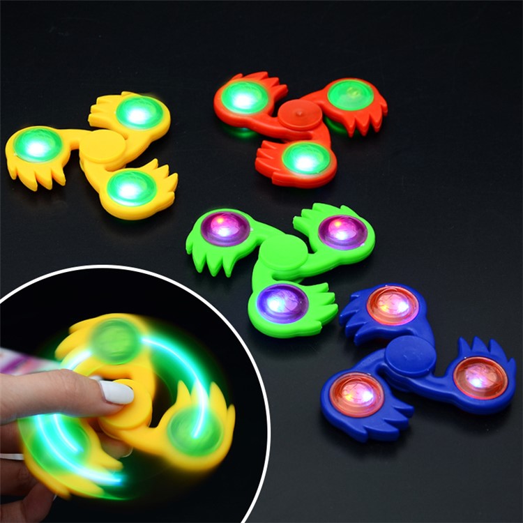 Whirlwind Tri-spinner Fidget Toy with LED Light Relieve Anxiety and Boredom - Orange-2