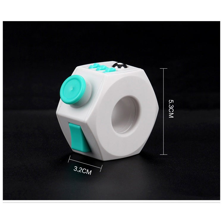 Creative Magic Fidget Ring Stress Reducer Hand Spinner Fidget Finger Toy - Cyan-5