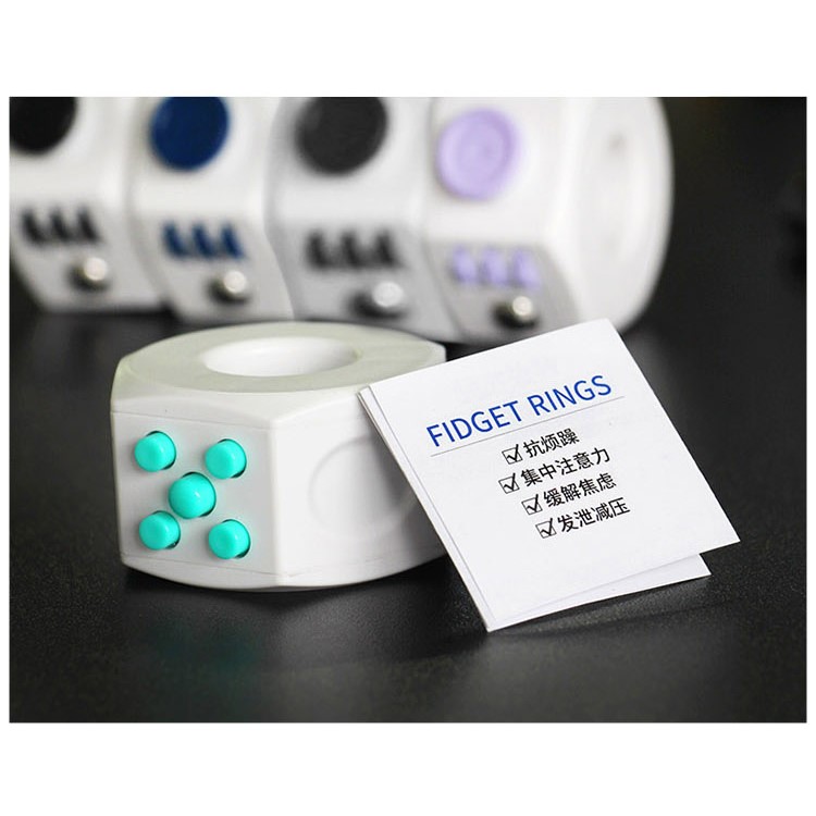 Creative Magic Fidget Ring Stress Reducer Hand Spinner Fidget Finger Toy - Cyan-7