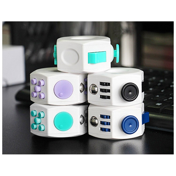 Creative Magic Fidget Ring Stress Reducer Hand Spinner Fidget Finger Toy - Cyan-9