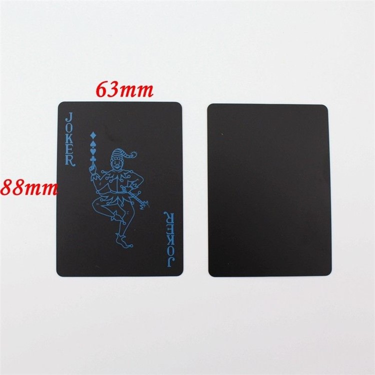 54Pcs Black Plastic PVC Poker Waterproof Playing Cards - Black-10