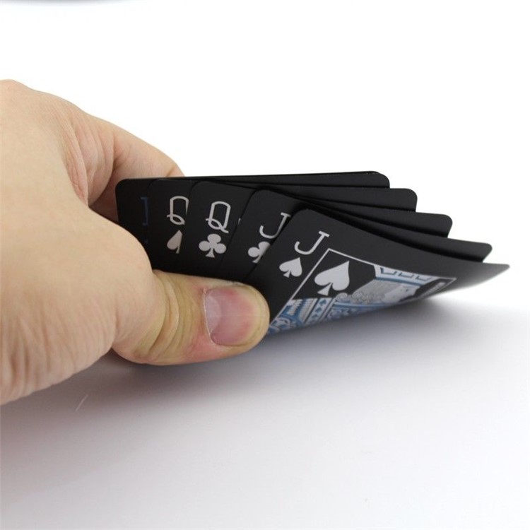 54Pcs Black Plastic PVC Poker Waterproof Playing Cards - Black-13