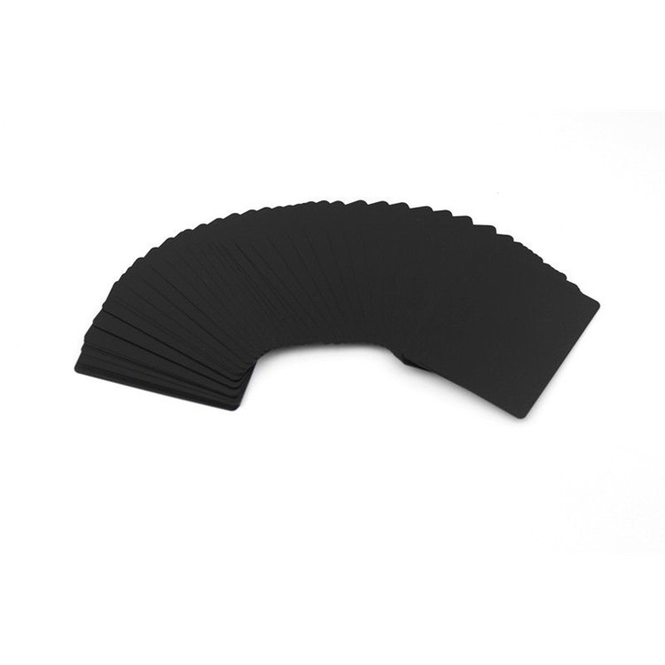 54Pcs Black Plastic PVC Poker Waterproof Playing Cards - Black-17