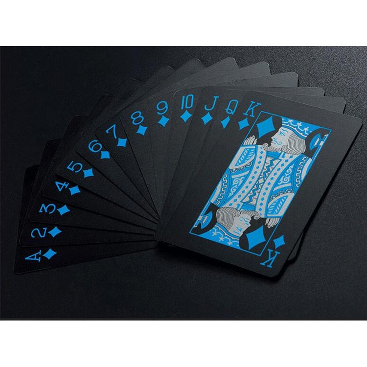 54Pcs Black Plastic PVC Poker Waterproof Playing Cards - Black-22