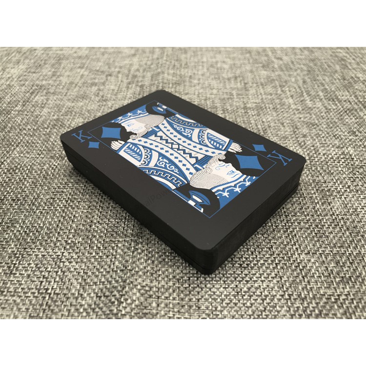 54Pcs Black Plastic PVC Poker Waterproof Playing Cards - Black-25