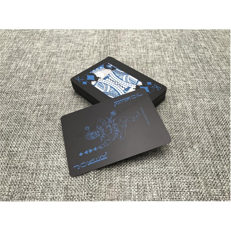 54Pcs Black Plastic PVC Poker Waterproof Playing Cards - Black-26