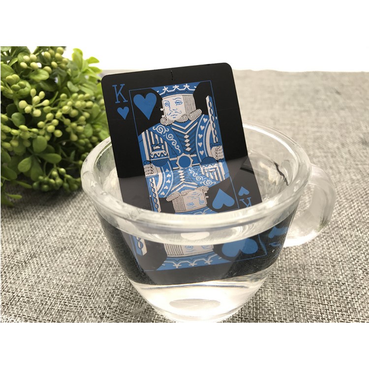 54Pcs Black Plastic PVC Poker Waterproof Playing Cards - Black-27